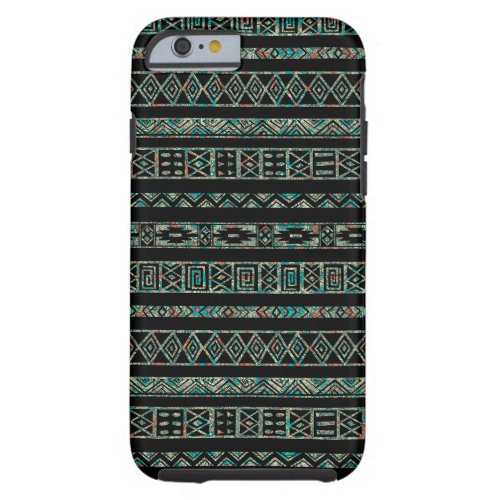 Black And Colorful Tribal Geometric Pattern Tough iPhone 6 Case