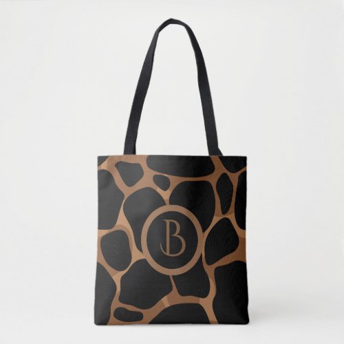 Black And Copper Brown Leopard Pattern Tote Bag