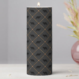 Black and Copper Halloween Pillar Candle