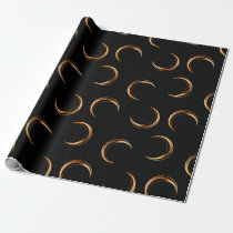 Black and Copper Halloween Vintage Moon pattern Wrapping Paper