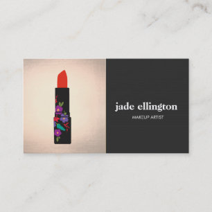Black and Copper Makeup Artist Lipstick Beauty Business Card