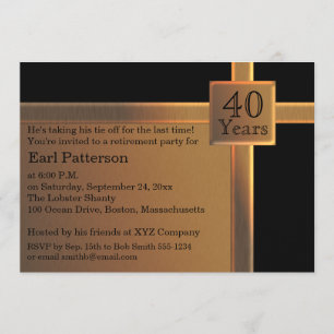 Black and Copper Retirement Invitation