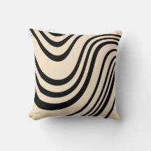 Black and cream abstract minimal striped pattern