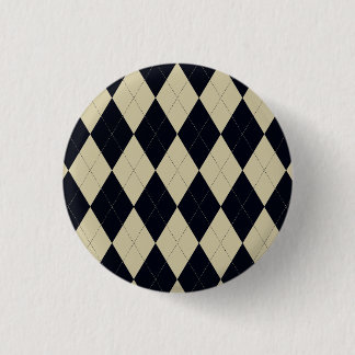 Black and Cream Argyle Button