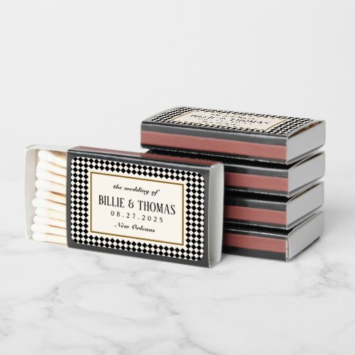 Black and Cream Checkerboard Jazz Club Wedding