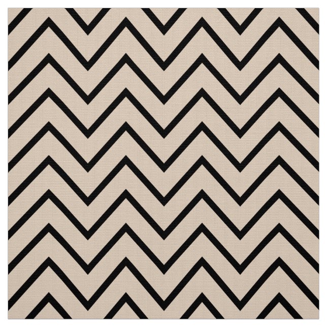 Black and Cream Chevron Upholstery Fabric (Swatch)