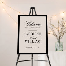 Black and Cream Classic Elegant Wedding Welcome