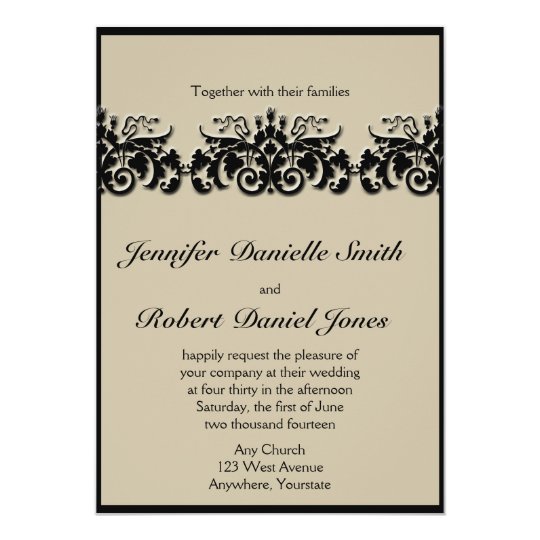 Black And Cream Wedding Invitations 4