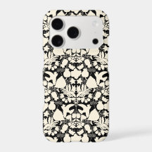 Black and Cream Folk Art Otomi Symmetrical Pattern