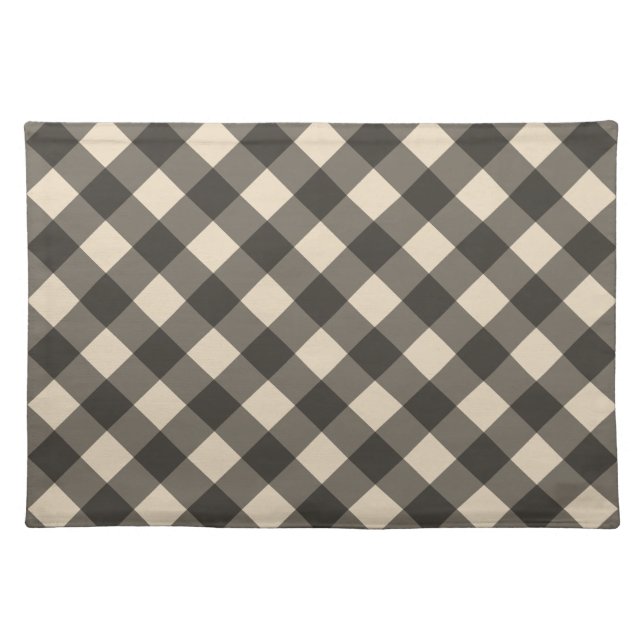 Black and Cream Gingham Placemat (Front)