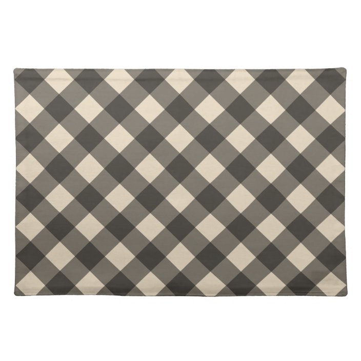 Black and Cream Gingham Placemat