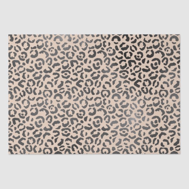 Black and Cream Leopard Print      Tissue Paper (Front)