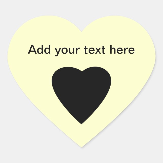 Black and Cream Love Heart Design. Sticker (Front)
