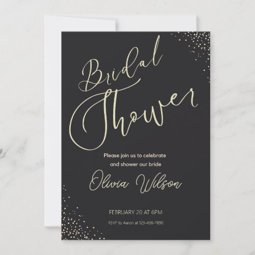 Black And Cream Minimalist Festive Bridal Shower  Save The Date