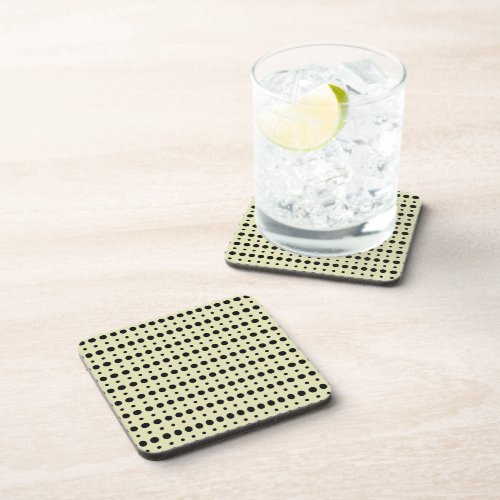 Black and Cream Minimalist Polka Dots g9 Beverage Coaster