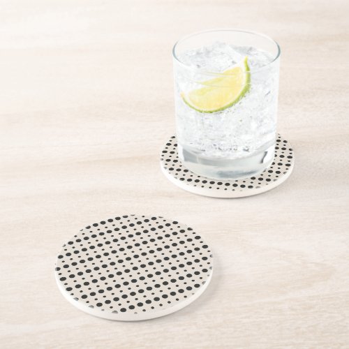 Black and Cream Minimalist Polka Dots g9 Coaster