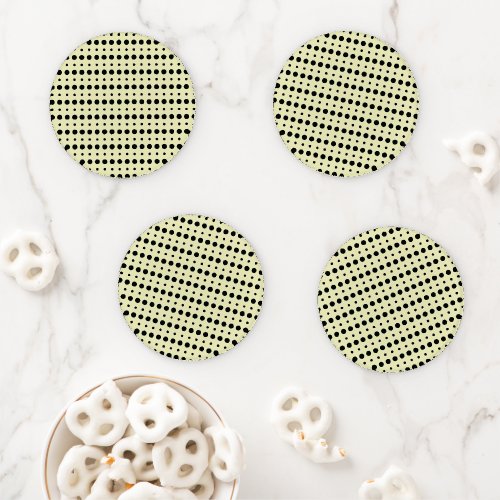 Black and Cream Minimalist Polka Dots g9 Coaster Set