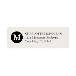 Black and Cream Monogram Label