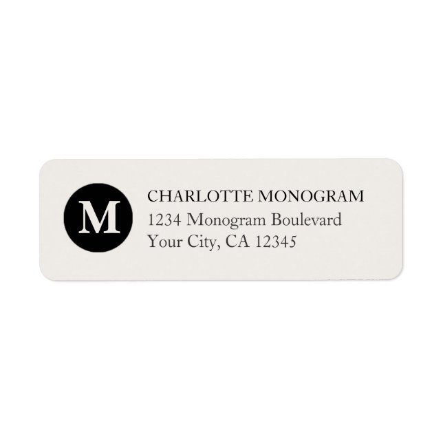 Black and Cream Monogram Label (Front)