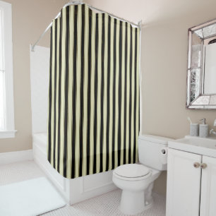 Black and Cream Pinstripe Wedding Elegant Shower Curtain