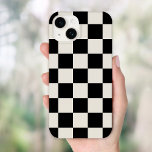 Black and Cream Retro Check Case-Mate iPhone 14 Case<br><div class="desc">Trendy boho checkerboard print phone case in black and ivory colors. Use the design tools to add your own monogram,  name or other text,  or change the background color to create a unique one of a kind device cover.</div>