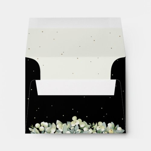 Black and Cream SnowberryEucalyptus Wedding A2 Envelope