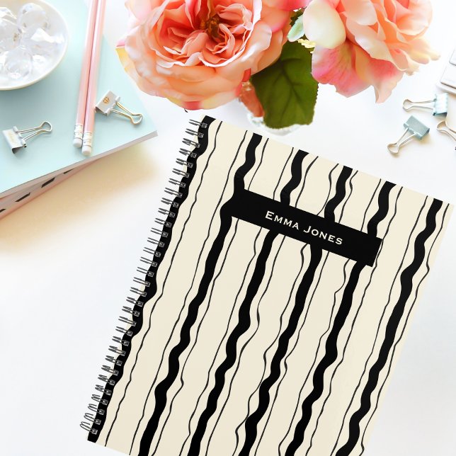 Black and Cream Stripes Fun Simple Elegant Custom Planner (Creator Uploaded)
