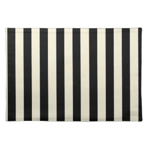Black and Cream Stripes Placemat