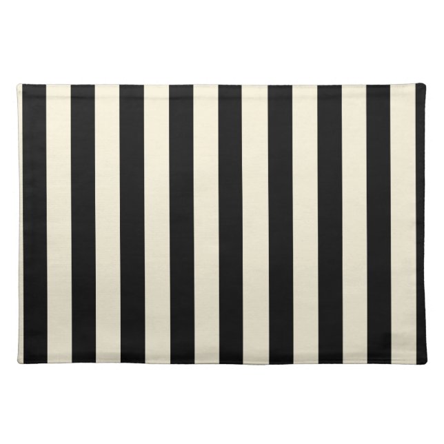Black and Cream Stripes Placemat (Front)