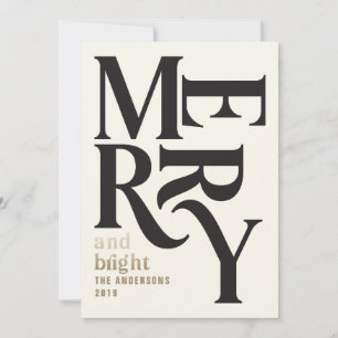 Black and cream vintage merry Chritsmas Announcement