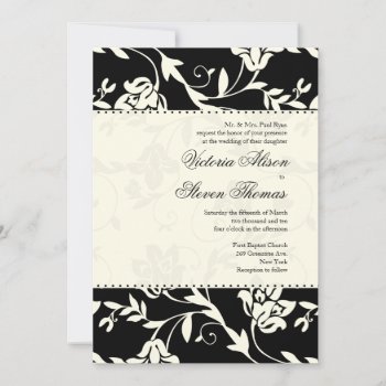 Black And Cream Wedding Invitation by eventfulcards at Zazzle