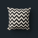 Black And Cream White Chevron, Zigzag Herringbone Throw Pillow<br><div class="desc">ZigZag Pattern – Chevron Pattern – Black And Cream White.</div>