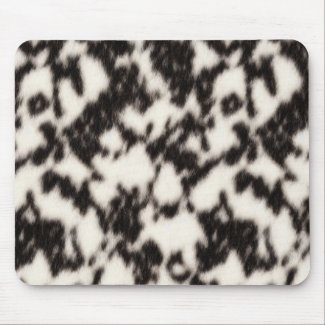 Black and Cream White Faux Animal Fur