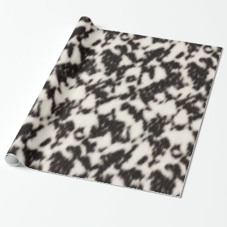 Black and Cream White Faux Animal Fur