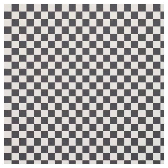 Black and Custom Color White Checkerboard Pattern Fabric (Swatch)