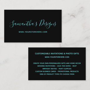 Black and Cyan Blue Online Store Business Card