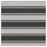 [ Thumbnail: Black and Dark Gray Colored Stripes Pattern Fabric ]