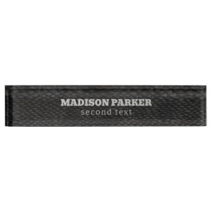 Black and Dark Gray Snakeskin Print Desk Name Plate