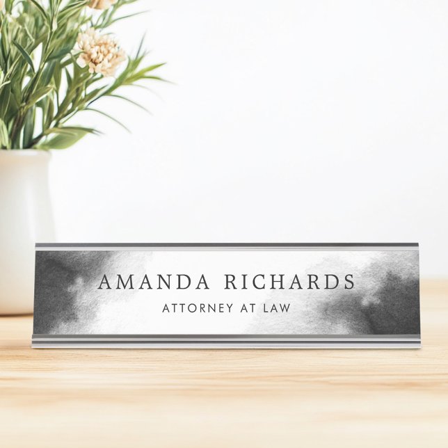 Black and dark gray watercolor desk name plate (Black and dark gray watercolor desk name plate
)