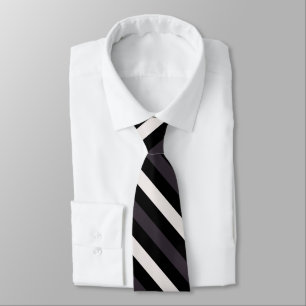 Black and Dark Grey Diagonal Stripe Pattern Design Neck Tie