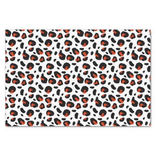 Black and Dark Orange Animal Print Tissue Paper