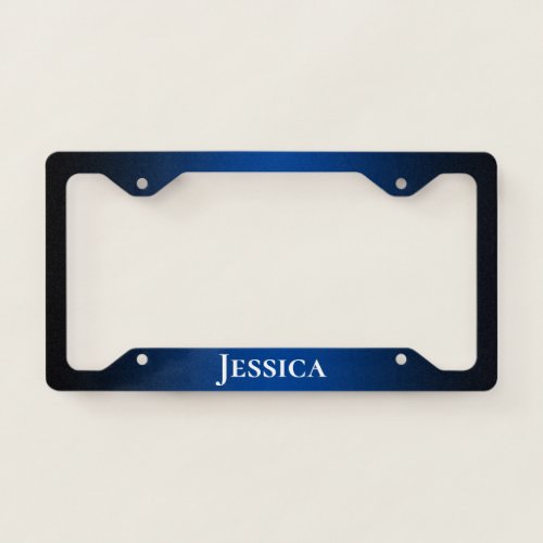 Black and Deep Blue Gradient License Plate Frame