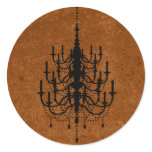 Black and Deep Gold Chandelier Wedding Seal