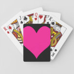 Black And Deep Pink Cute Heart Playing Cards at Zazzle