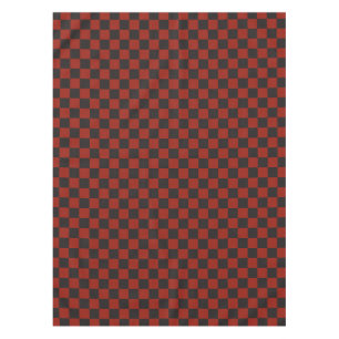 Black and Deep red checkerboard pattern Tablecloth