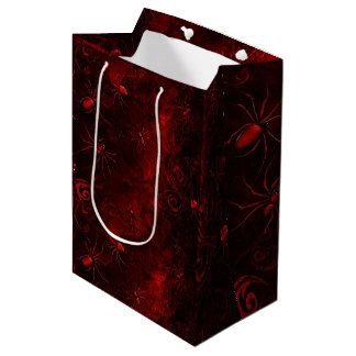 Black and Deep Red Giant Spider Gothic Gift Bag