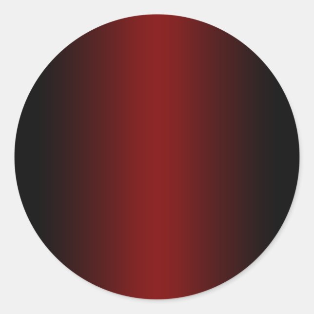 Black and Deep Red Gradient Blank Classic Round Sticker (Front)