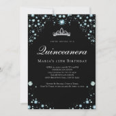 Black and Diamond Quinceanera Invitations (Front)