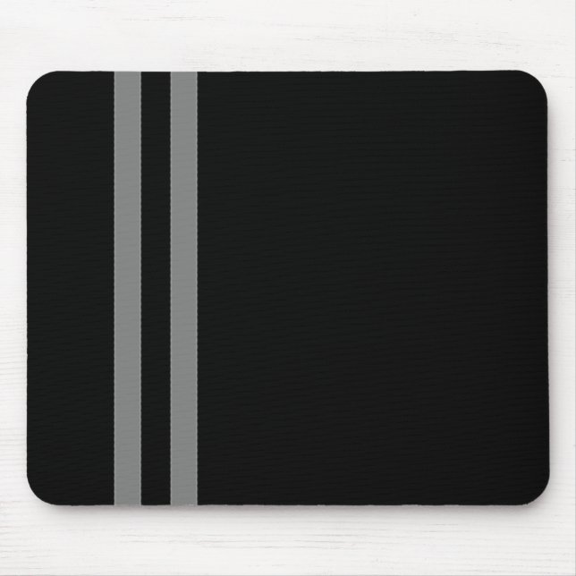 Black and Double Gray Strip Mouse Pad (Front)