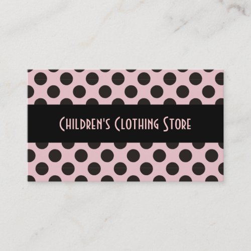 Black and Eggshell Polka Dots Cards Business Card Template